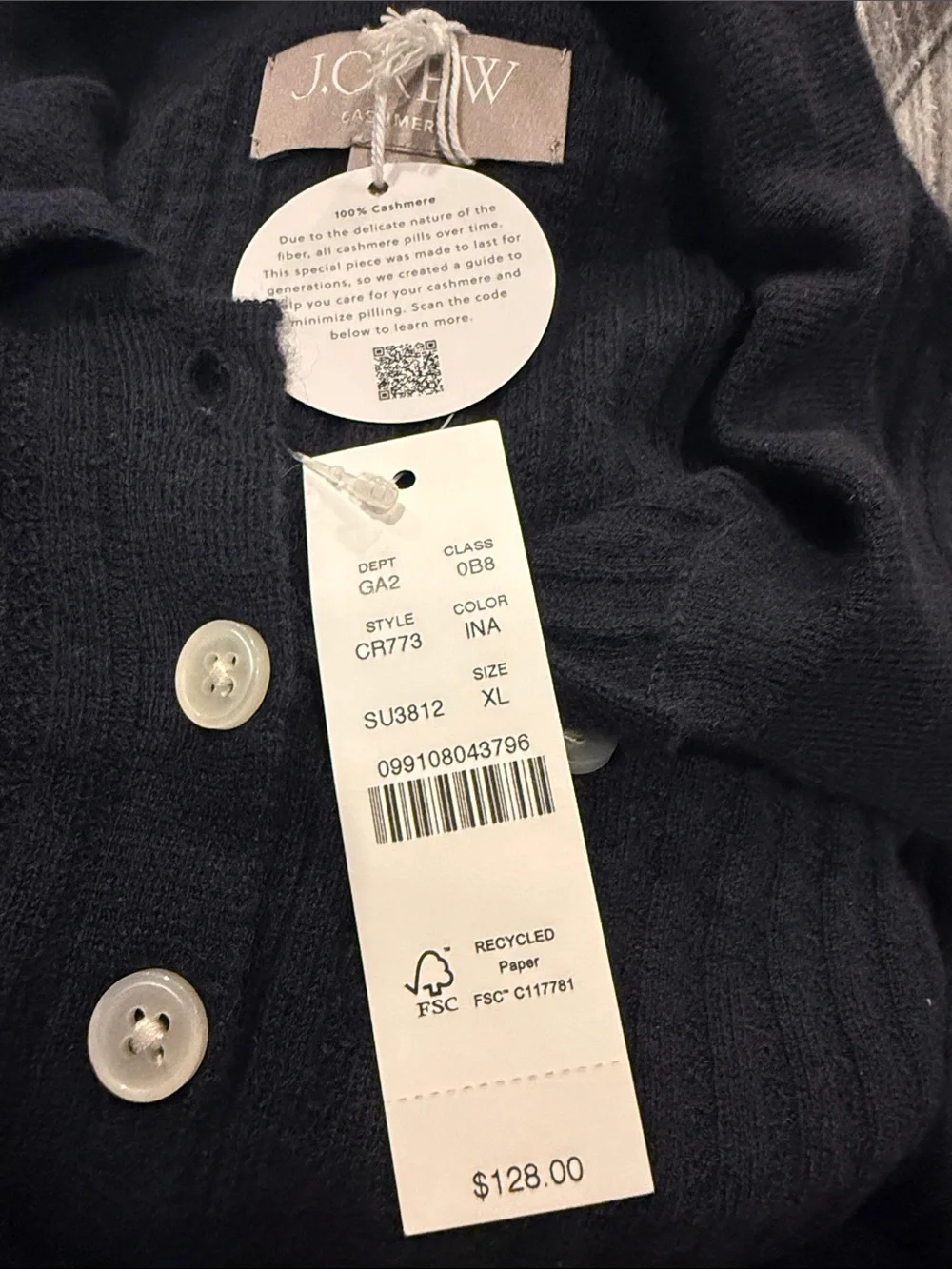 J. Crew 100% Cashmere Short-Sleeve Ribbed Polo Top